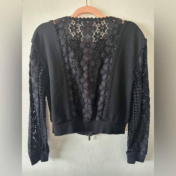 Diane Von Furstenberg‎ DVF Jesica Floral Lace Bomber Jacket size Medium - Picture 4 of 4